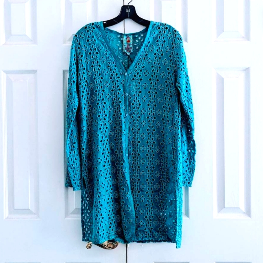 JOHNNY WAS Eyelet Embroidered Button Duster - Picture 2 of 5